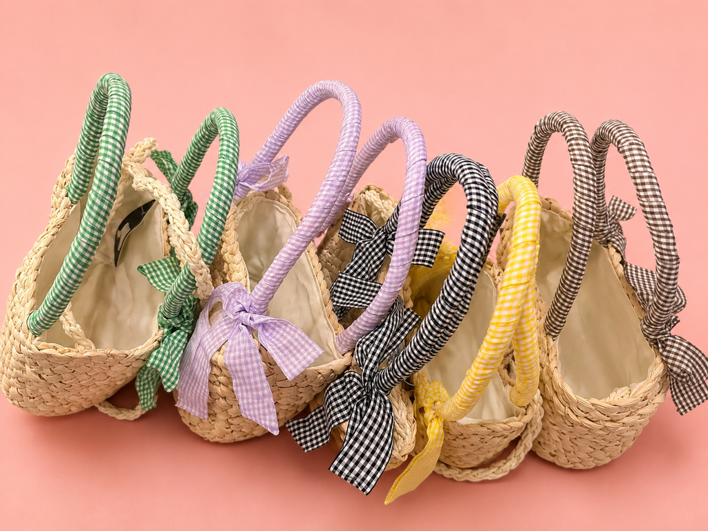 Borsa Rafia Fiocco Vichy - tutte le colorazioni