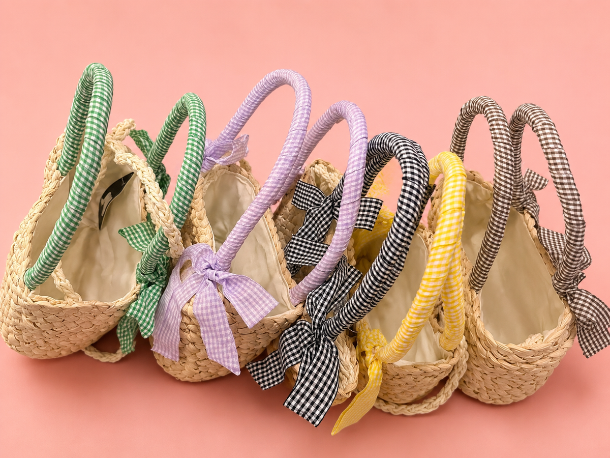 Borsa Rafia Fiocco Vichy - tutte le colorazioni